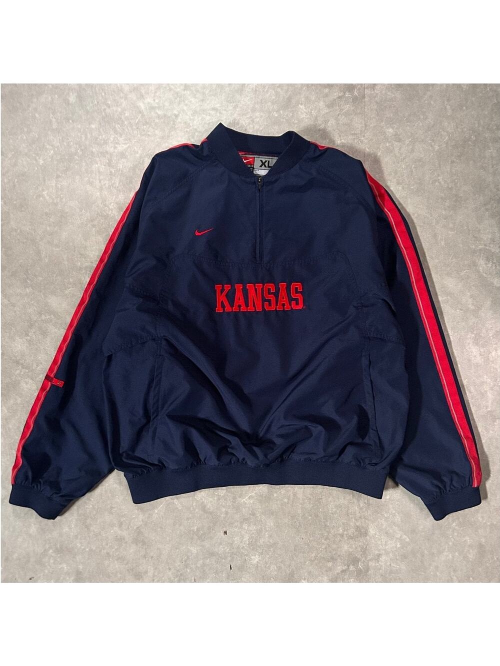 2000’s Vintage Kansas Jayhawks Nike Embroidered Navy Track Jacket -XL